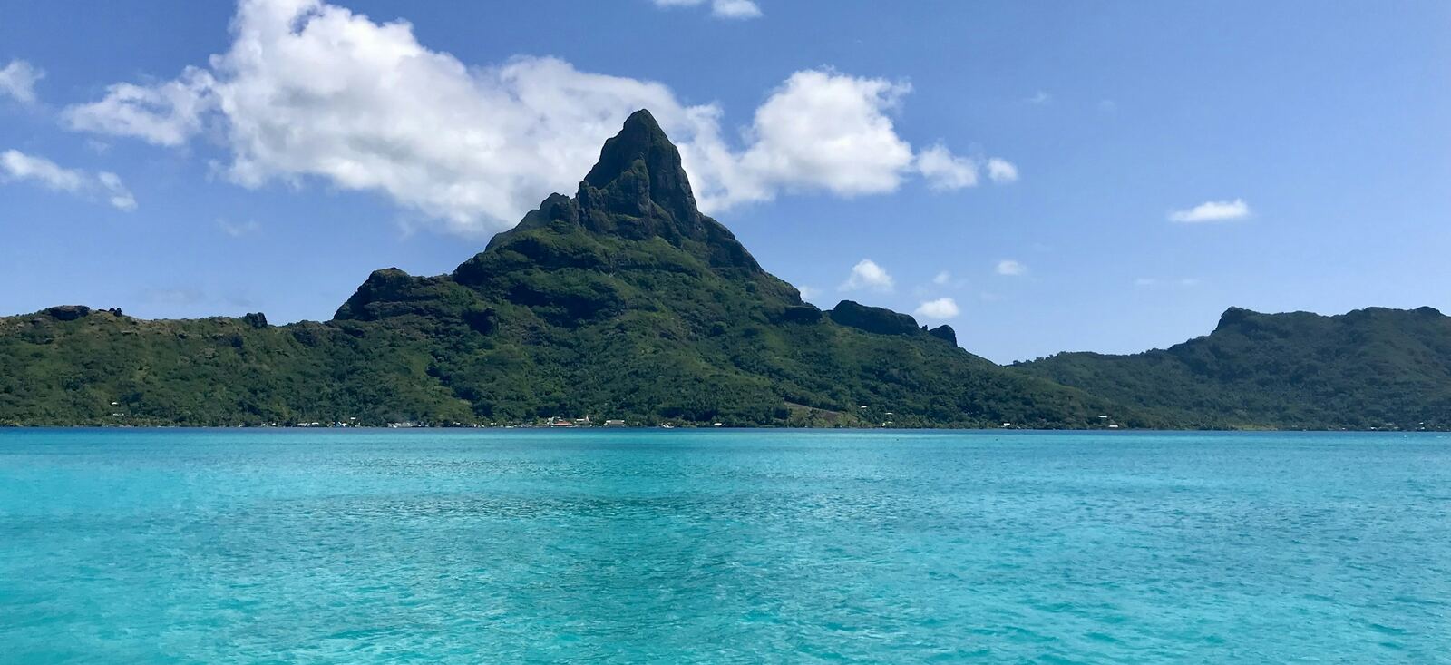 Mount Otemanu rising above the turquoise lagoon of Bora Bora